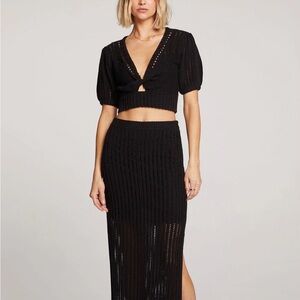 Saltwater LUXE Black Knit Skirt Set